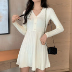 마켓에이 치즈 브이넥 니트 원피스 T24FW3-A0788