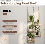 밤월드 걸이 선반 식물 실내 창문 목재 벽 실 거실 장식 정원 보호 Boho Hanging