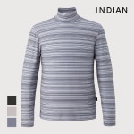 인디안 INDIAN 남성 스트라이프 하프넥 티셔츠 MIEALXW9101