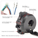 카웰 모터사이클 스위치 라이트 턴 시그널 더트 바이크 혼 헤드 7 8 핸들바 오토바이용