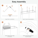 뚜껑과 탈착식 가방이 SOLEDI 럭셔리 더블 세탁 바구니 세탁용 대형 2개 섹션 침실 세탁실 욕실 오프화이트용 접이식 위생 의류 145L