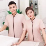 사무복 반팔 리넨 청소 유니폼 호텔 방 승무원 옷 부동산 스팟