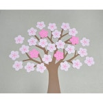 벗꽃6p 대형벗꽃나무 큰나무장식 벗꽃장식 펠트장식 유치원 어린이집교실 환경꾸미기 연핑크벗꽃