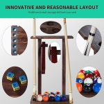 풀 스틱 홀더-풀 큐 홀더 바닥 스탠드 다양한 수납 디자인 10개의 수납용 목재 랙 홀더 당구장 클럽 테이블 액세서리용 당구