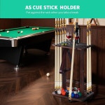 풀 스틱 홀더-풀 큐 홀더 바닥 스탠드 다양한 수납 디자인 10개의 수납용 목재 랙 홀더 당구장 클럽 테이블 액세서리용 당구
