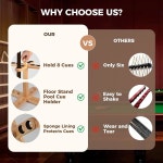 풀 스틱 홀더 골프 클럽 랙 바닥 스탠드 큐 홀더 목재 독립 보관 당구 랙 8개의 또는 클럽을 고정하고 룸 랙을 쉽게 조립할 수 있습니다