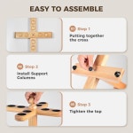 풀 스틱 홀더 골프 클럽 랙 바닥 스탠드 큐 홀더 목재 독립 보관 당구 랙 8개의 또는 클럽을 고정하고 룸 랙을 쉽게 조립할 수 있습니다