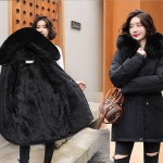 요모조모 3317 미디엄 모피 후드 사파리 다운 패딩