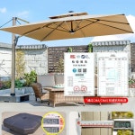 파라솔 대형 회전 그늘막 횡단보도 야외 테라스 직사각 옥상