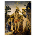 그리스도의 세례 - 레오나르도 다빈치 성화그림 수입원목액자