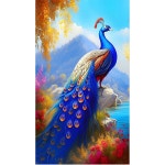 공작새 보석십자수 공작커플 대형 원형비즈 diy패키지 1세트 40 PIN085