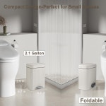 뚜껑이 레조미익 소형 욕실 쓰레기통 2 1갤런 소프트 클로즈 스텝 슬림 사무실 침실 주방 크림용 2 1 Gallon Cream