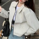천하오 스트라이프 리버시블 재킷 코트 춘추 캐주얼 L 다크 J2001
