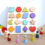 도형 퍼즐 세트 기초 수학 학습 공간 감각 교육 교구 공부방 블록놀이 유치원