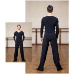 슈퍼스타 시리즈 라틴 모던 볼룸 댄스 프로페셔널 엘라스틱 크리스탈 코튼 남성용 셔츠 Sbs Small G5008