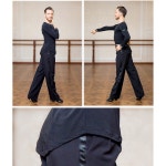 슈퍼스타 시리즈 라틴 모던 볼룸 댄스 프로페셔널 엘라스틱 크리스탈 코튼 남성용 셔츠 Sbs Small G5008