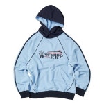 TRAVEL 워크샵 라인 래글런 나일론 믹스 후드티 라이트