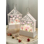 허니상점 투명 하우스 플라워 워터볼 오르골 까페장식 생인선물 인테리어소품 2type 02 플라워하우스 다발