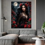 자수 엘프 여자와 꽃 그림 페인팅 크로스 바느질 홈 장식 1 J4666-1