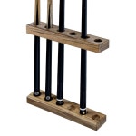 마이기프트 프리미엄 솔리드 아카시아 나무 벽걸이 당구 큐 스틱 랙 소박한 풀장 액세서리 홀더 선반 당구장 걸이 6개의 큐를 제공합니다