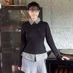 여성 체크 셔츠 레이어드 티셔츠