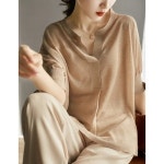 루즈핏 5부소매 여름 니트 티셔츠 j0654