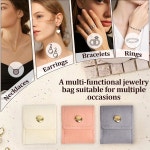 실로라 3Pcs 미니 여행용 주얼리 가방 버클이 달린 롤백 휴대용 접이식 다기능 정리함 케이스 귀걸이 반지 목걸이용 작은 박스