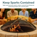 써니데이즈 헤비 듀티 스틸 메시 파이어 피트 스크린 - 핸들이 스파크 직경 22 22 in