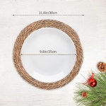 6 12 원형 라탄 플레이스 매트 세트 천연 손으로 짠 물 히아신스 매트 농장 직조 식탁 가정 결혼식용 러스틱 땋은 위커 테이블 매트 Set of 4