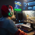 게임룸 당구장 벽 장식을 위한 차고 표지판 애저 그린 컬러 네온 바 라이트 펍 클럽 장식 5V USB 전원 공급 장치 Karaoke