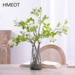 흰색 인공 꽃 국화 녹색 식물 결혼식 피로연 재료 홈 침실 테이블 꽃병 액세서리 H1015