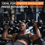 덤벨을 바벨에 연결하고 걸 수 벤치 프레스용 덤벨 스포터 후크 - 소가죽 가죽 스트랩으로 미끄럼 방지 안전 운동을 제공합니다