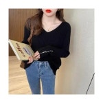 원픽 여자 브이넥티 브이넥 침 이너 가을 추동 로 시크 상의 원픽4