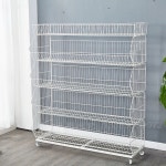 정리대 선반 보관 이동식 약국 4단 철제 진열대 과자 두꺼운 1 이중화이트46