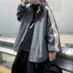 PETITBATH 남성 오버핏 하이넥 컬러블록 바람막이 집업 점퍼 캐주얼 스트릿 아우터 WH 5102 WT