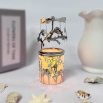 애드킨짐 로터리 캔들 홀더 스피닝 티 라이트 캐러셀 캔들스틱 모자 축제 선물 순록 Angel