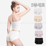 꽃소담 5장새트 혼합 심리스 여성 팬티 무봉제 노라인 여자 삼각 누디팬티 스킨 MAL464 60-70KG