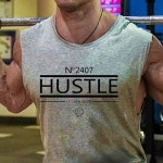 민소매 허슬 짐웨어 운동코디 깔끔한 디자인 착용감 머슬핏 크로스핏 운동나시