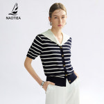 NAOTIEA 여성 반팔티 스츠라이프 반소매 티셔츠 여성반팔니트티1