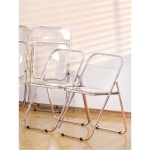 스텐 원형 탁자 두꺼운 투명색 의자 커피숍 식탁 카페 커피 디저트가게 지름 투명색