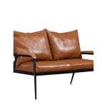 모던 라운지 3인용 소파 대기실 거실 인테리어 1인용 연한 카키색 1인용 오일워시 가죽