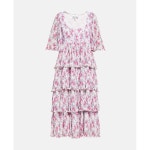 GANNI 플로럴 프린트 플리츠 미디 드레스 f8573