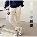 데일리 바지 조거 트레이닝 남성 편한 밴딩 팬츠 백멜란지 E16WBD85CD