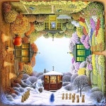 Pintoo 직소 퍼즐 성인용 900피스 - Jacek Yerka - 사계절 아름 플라스틱 퍼즐 홈 데코 먼지 쉬운