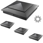 4x4 목재 기둥용 피라미드 알루미늄 포스트 캡 2팩 실제 3 5 x 3 5 데크 파티오 펜스용 내구성 파우더 코팅 펜스 내후성 방청 PC44 3 5 x 2