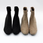 제이시 발편한 스웨이드 삭스 통굽 앵클부츠 B052