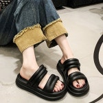 스트랩 샌들 슬리퍼 여성 통굽 키높이 사무실 통굽 키높이 여름 가벼운 사무실