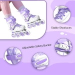 여아용 조절 가능한 롤러 스케이트 가벼운 바퀴를 가진 여아 인라인 초급 야외 실내용 10대용 스케이트