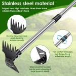 정원 초가지붕 갈퀴 스테인리스 잡초 제거 도구 죽은 잔디 잎 흙 풀림 정리