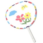 초등 꽃무늬 부채 만들기 5P 어린이집 유치원 노인 미술활동재료 감각발달 2학년 돌봄